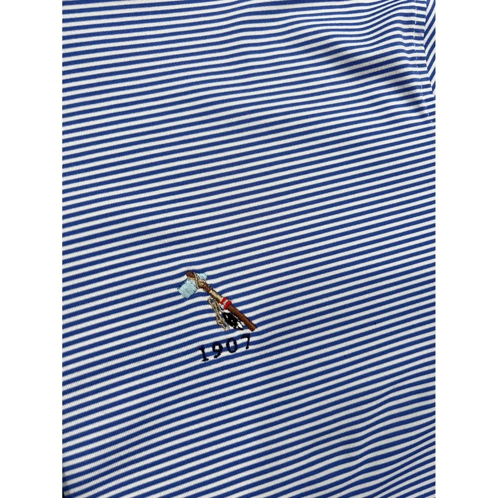 Greyson Clothiers Mens Blue Striped 1907 Tomahawk Golf Polo Shirt Size Large - Picture 3 of 7